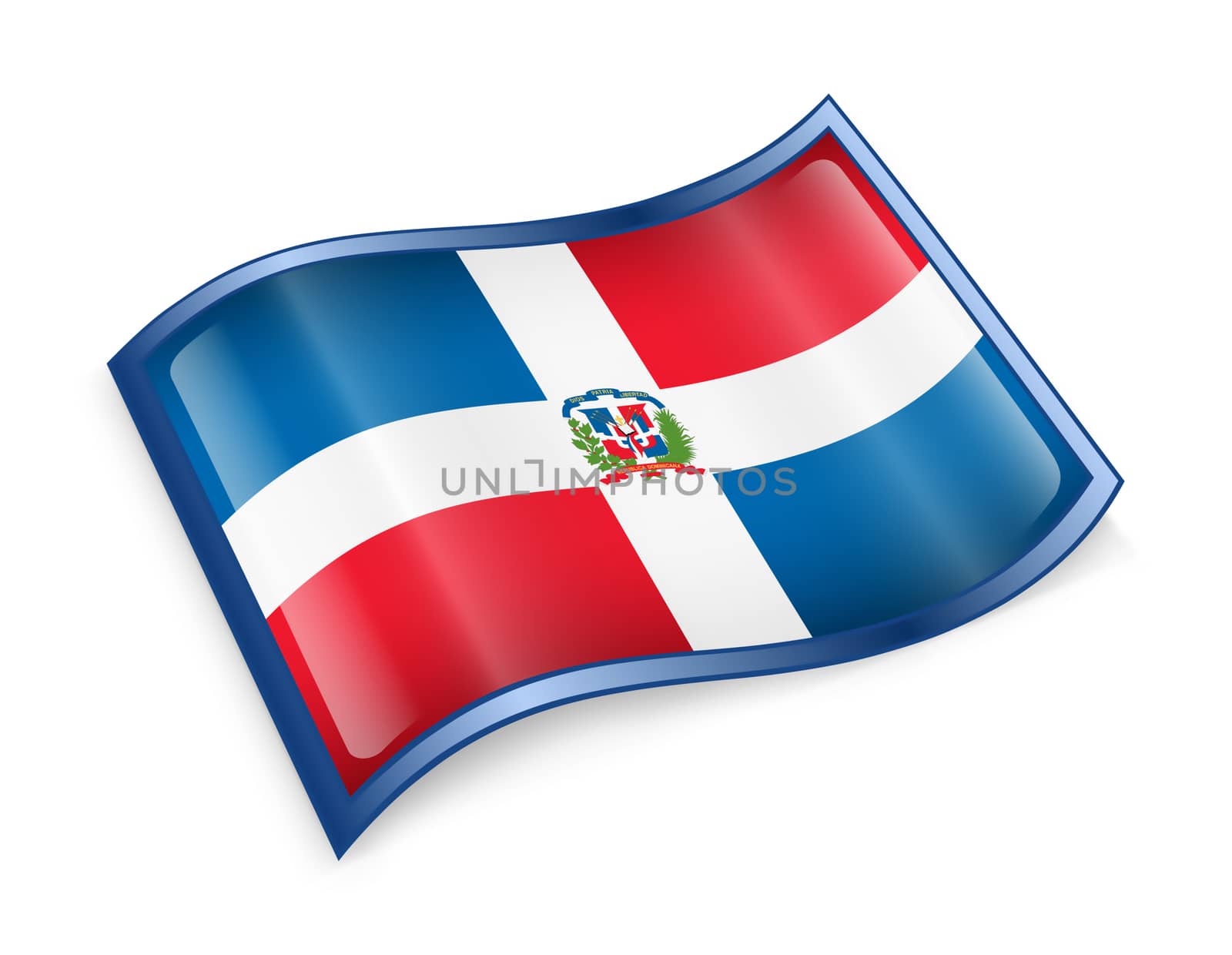 Dominican Republic Flag icon, isolated on white background.