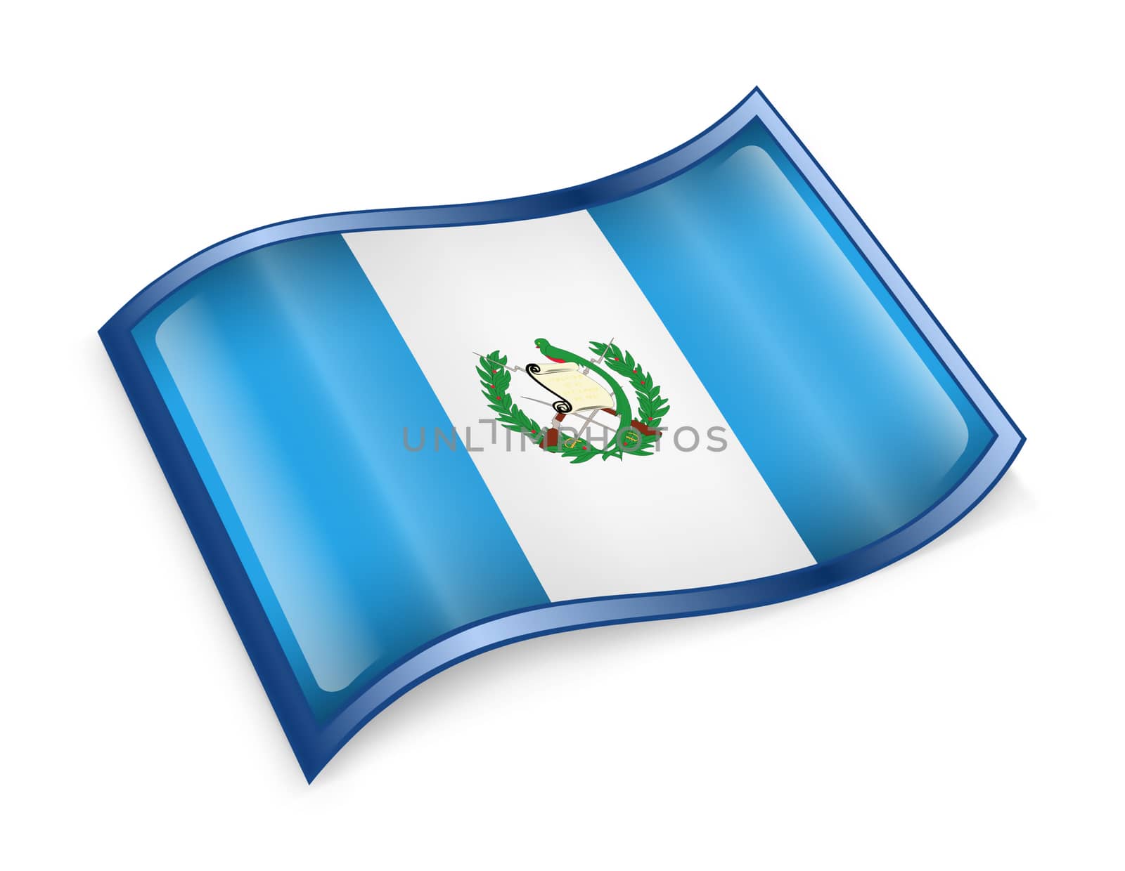 Guatemala Flag icon, isolated on white background.