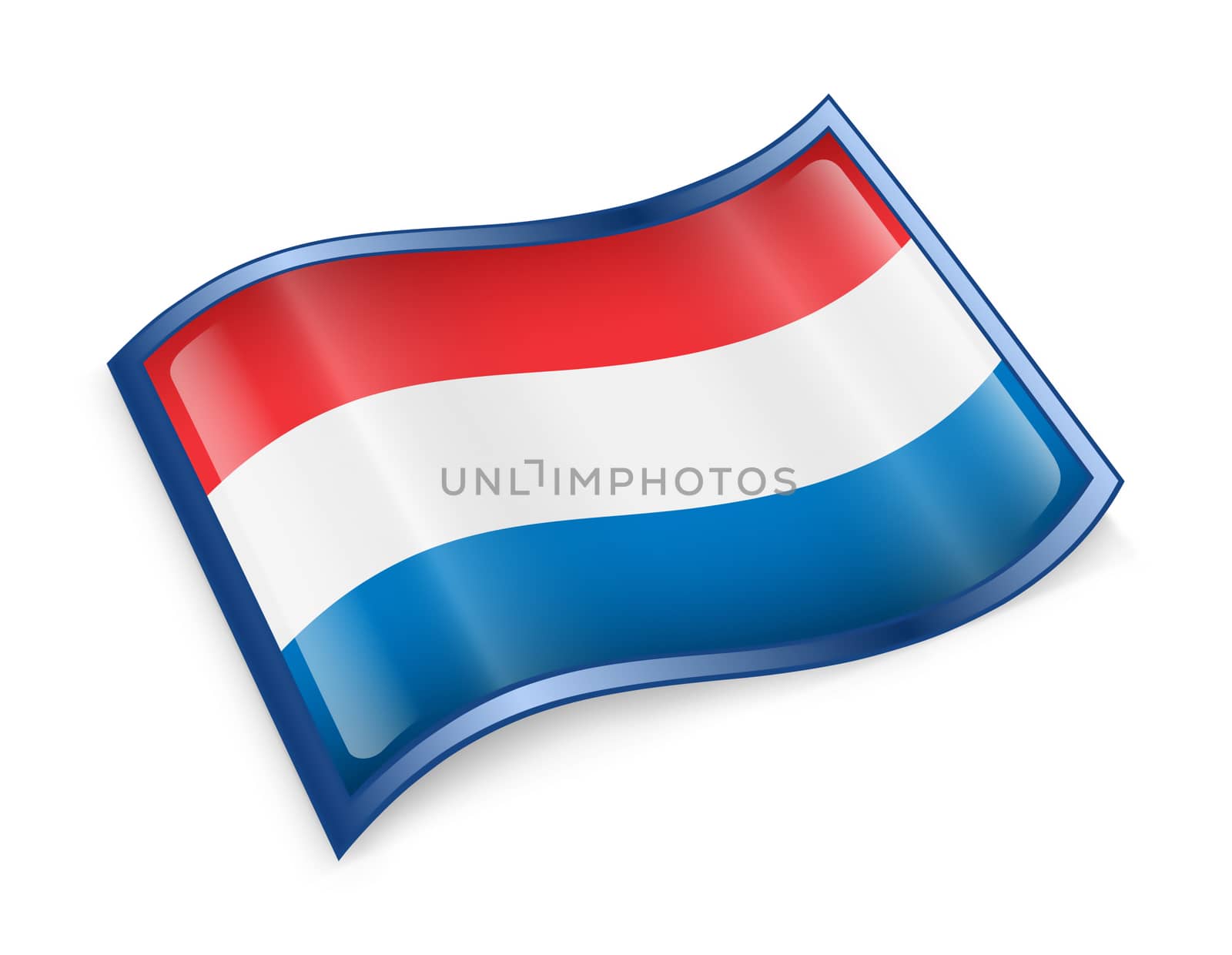 Dutch Flag icon, isolated on white background.