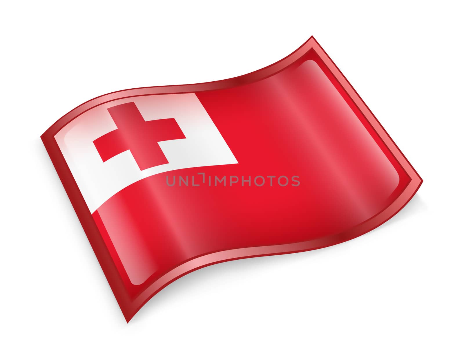 Tonga Flag icon, isolated on white background.