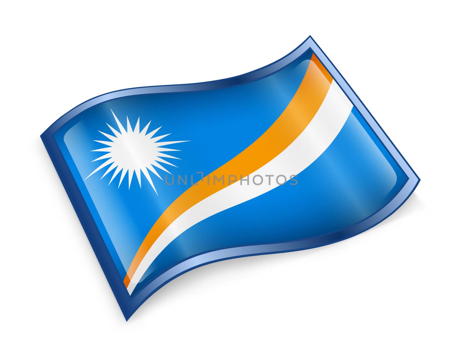 Marshall Islands Flag icon, isolated on white background.