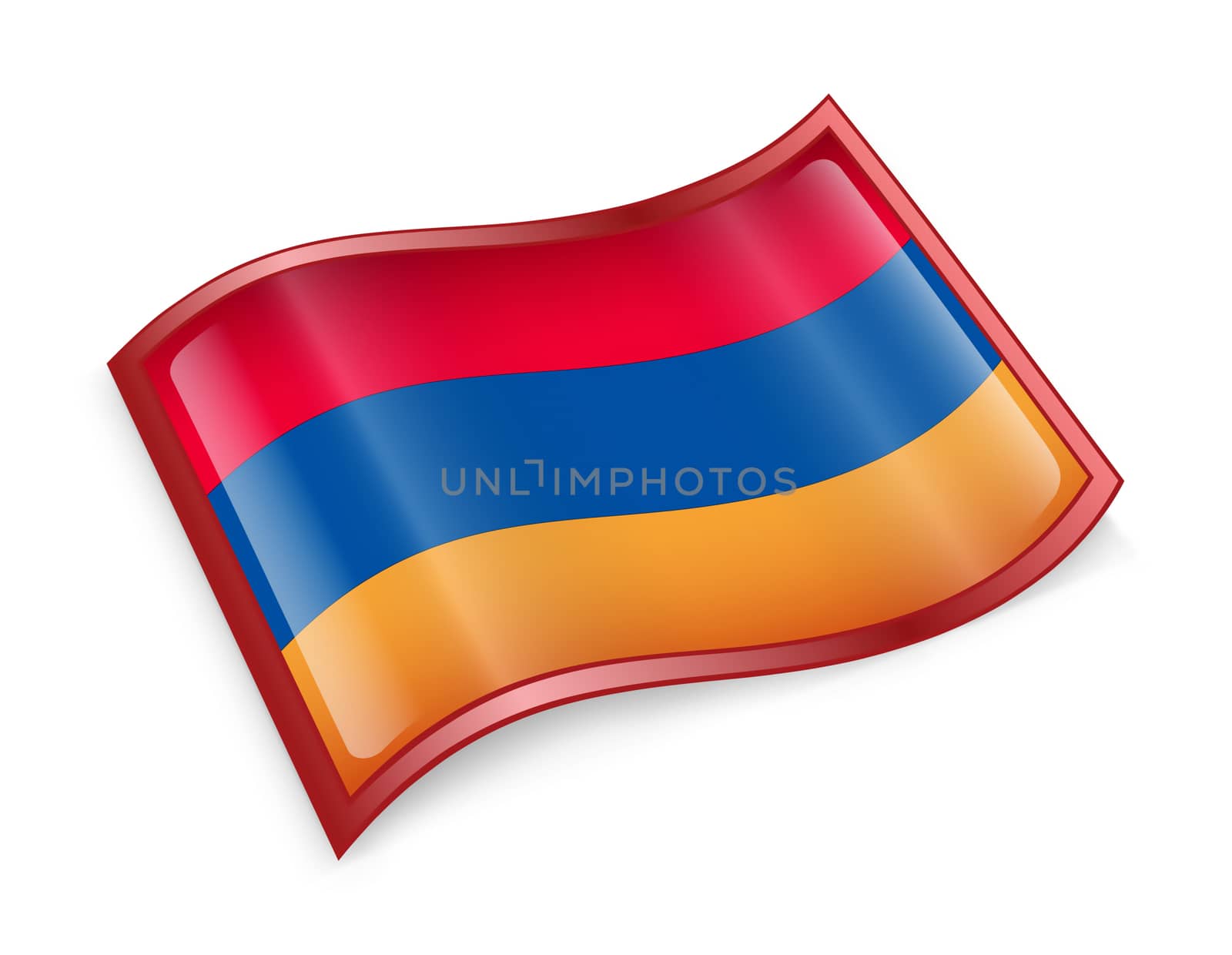Armenia Flag icon, isolated on white background.