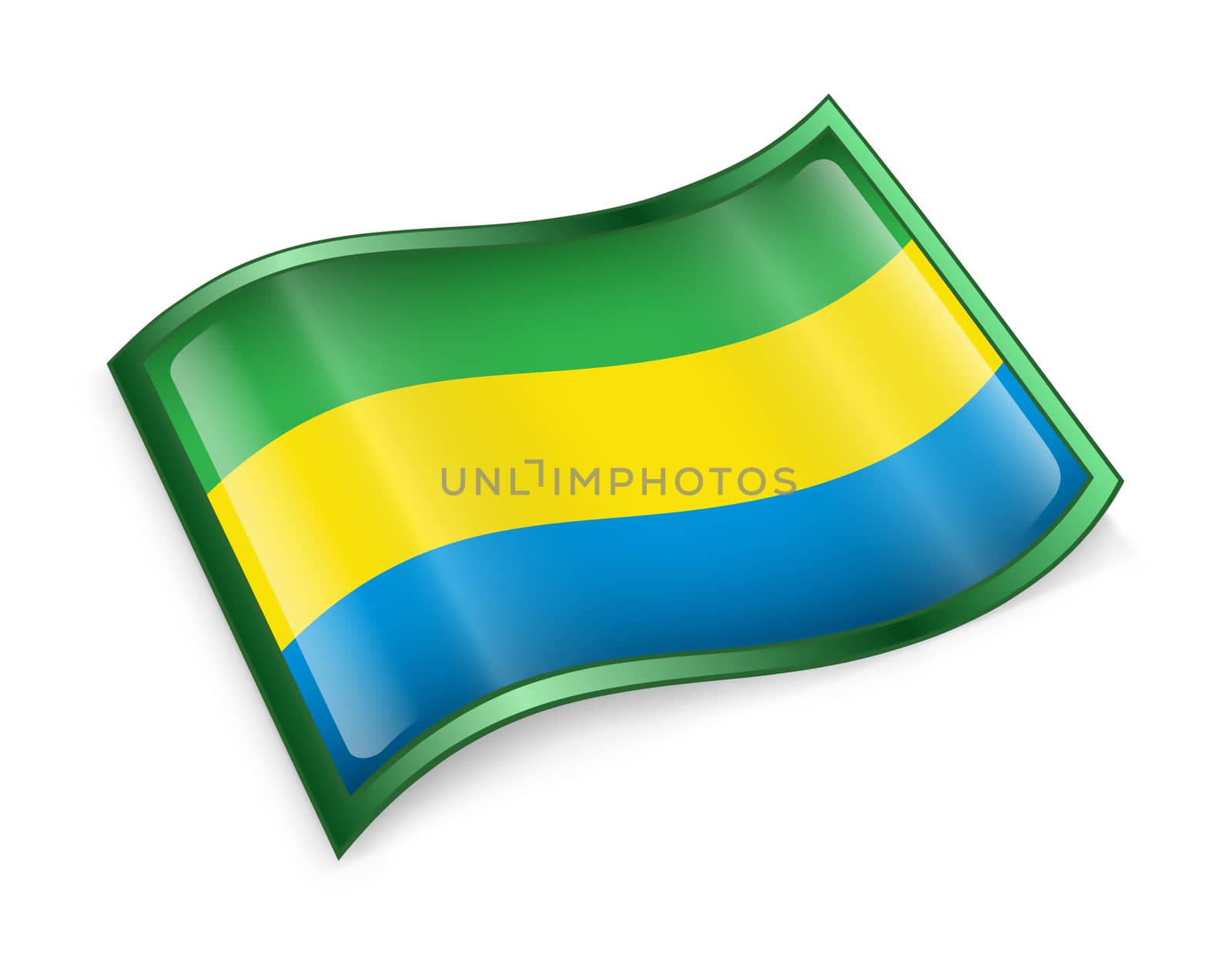 Gabon Flag icon, isolated on white background.