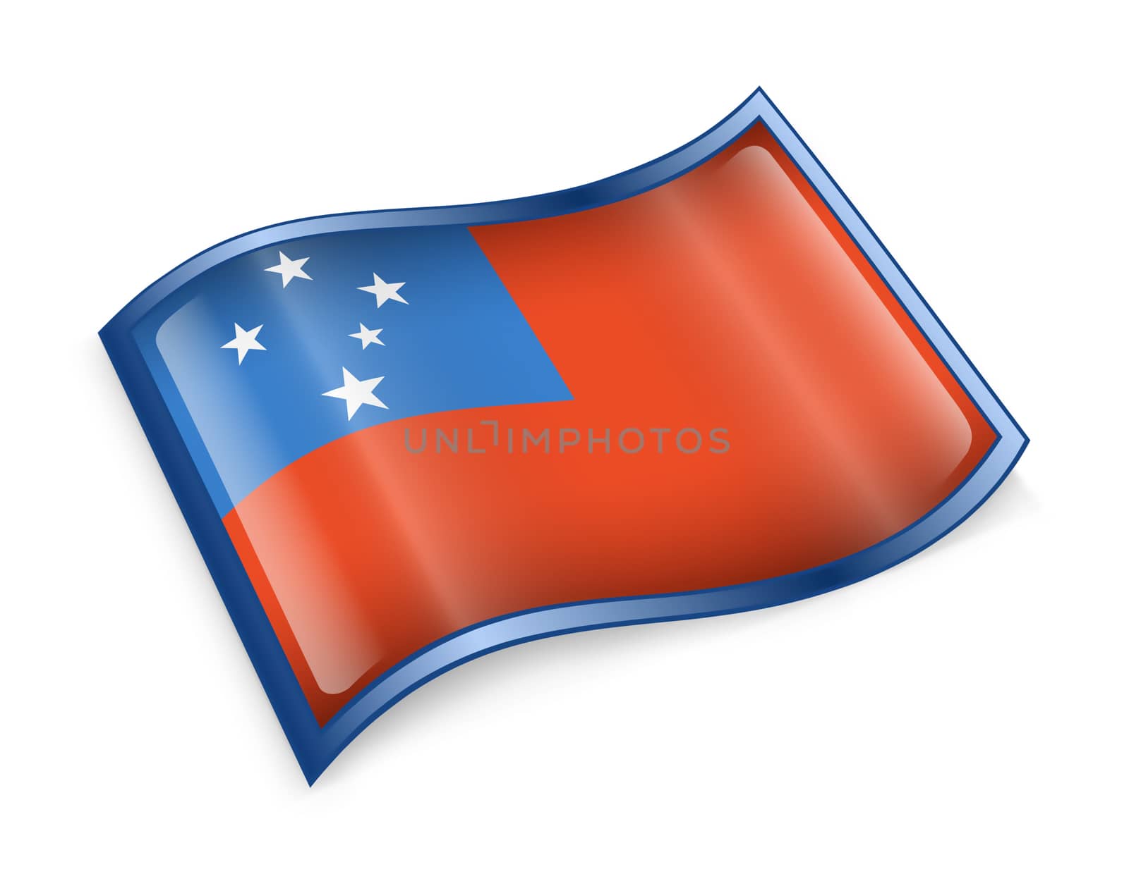 Samoa Flag icon, isolated on white background.