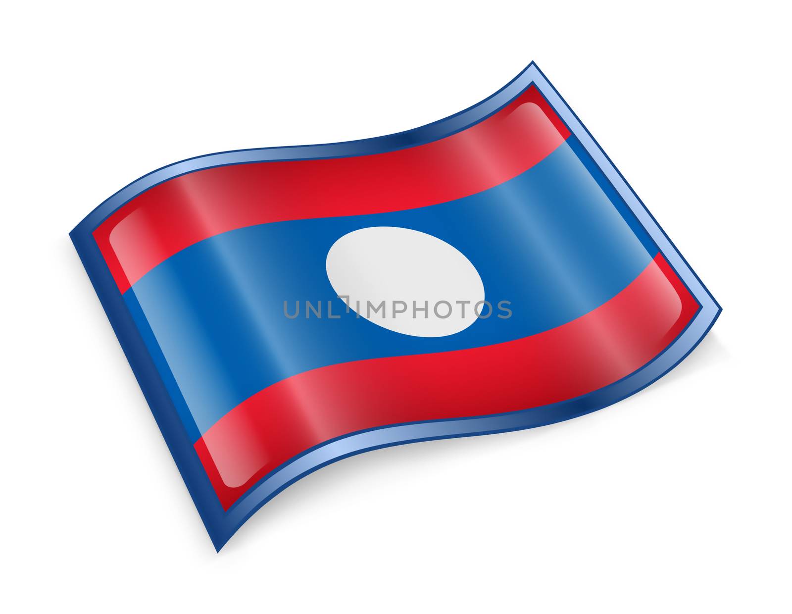 Laos Flag icon, isolated on white background.