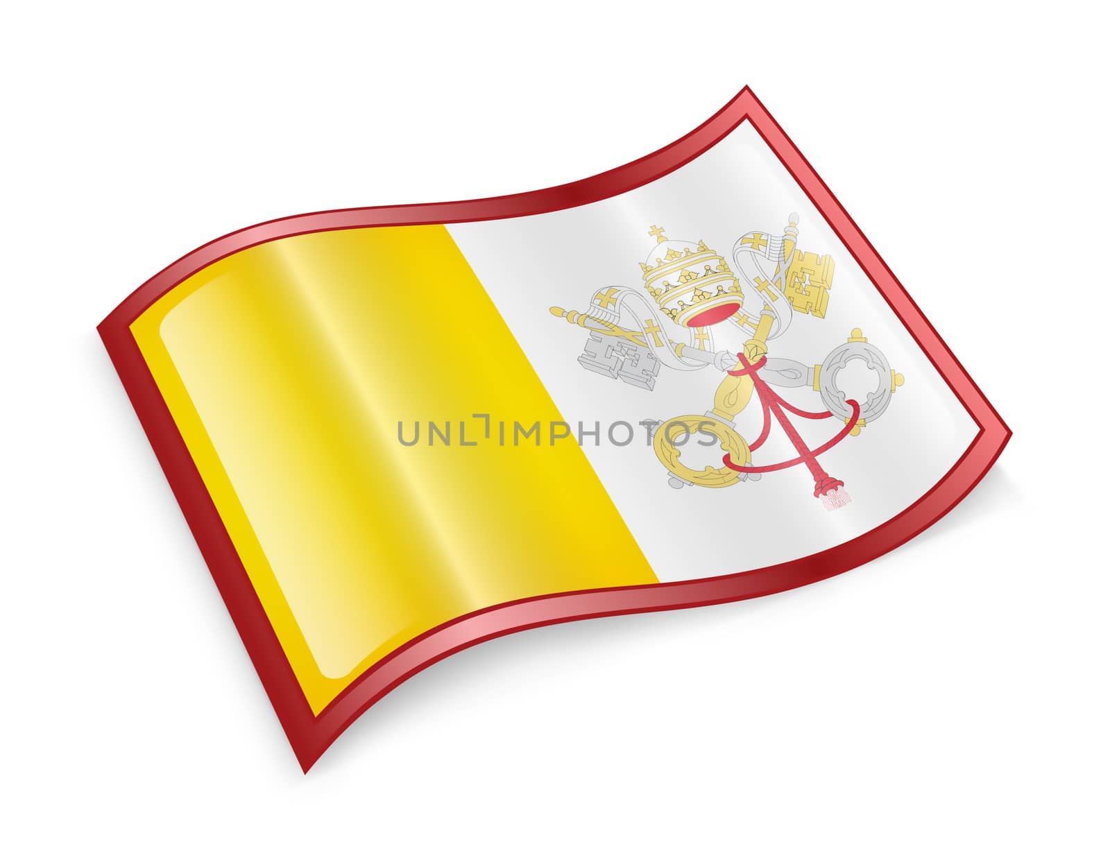 Vatican Flag icon, isolated on white background.