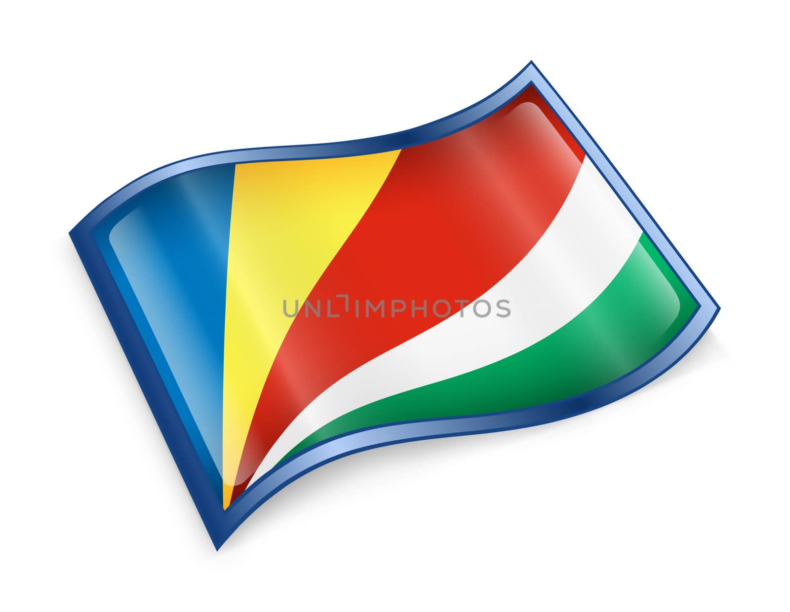 Seychelles Flag icon, isolated on white background.