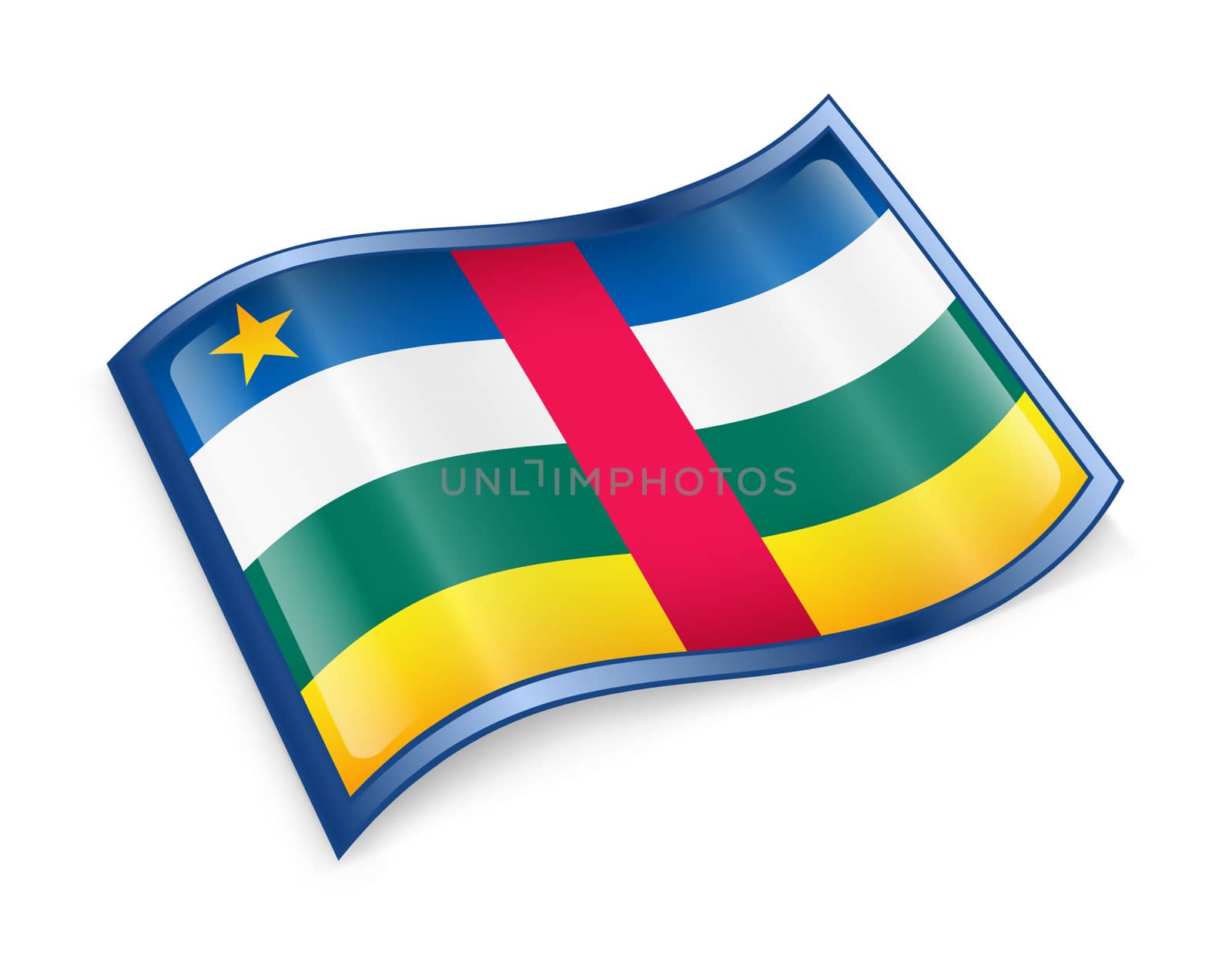 Central African Republic Flag icon, isolated on white background.