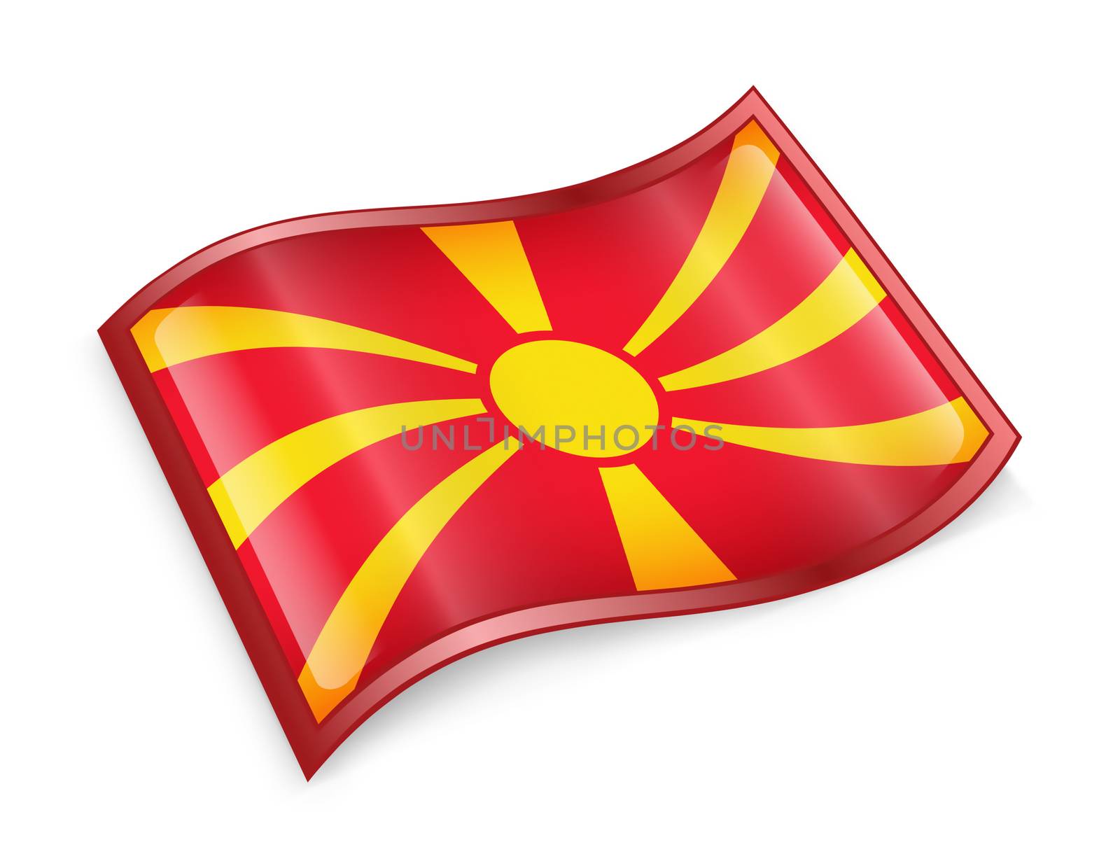 Macedonia Flag icon, isolated on white background.