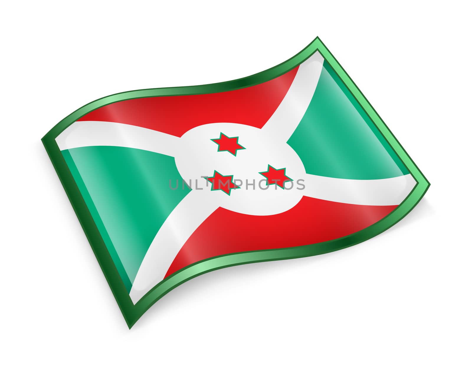 Burundi Flag icon, isolated on white background.