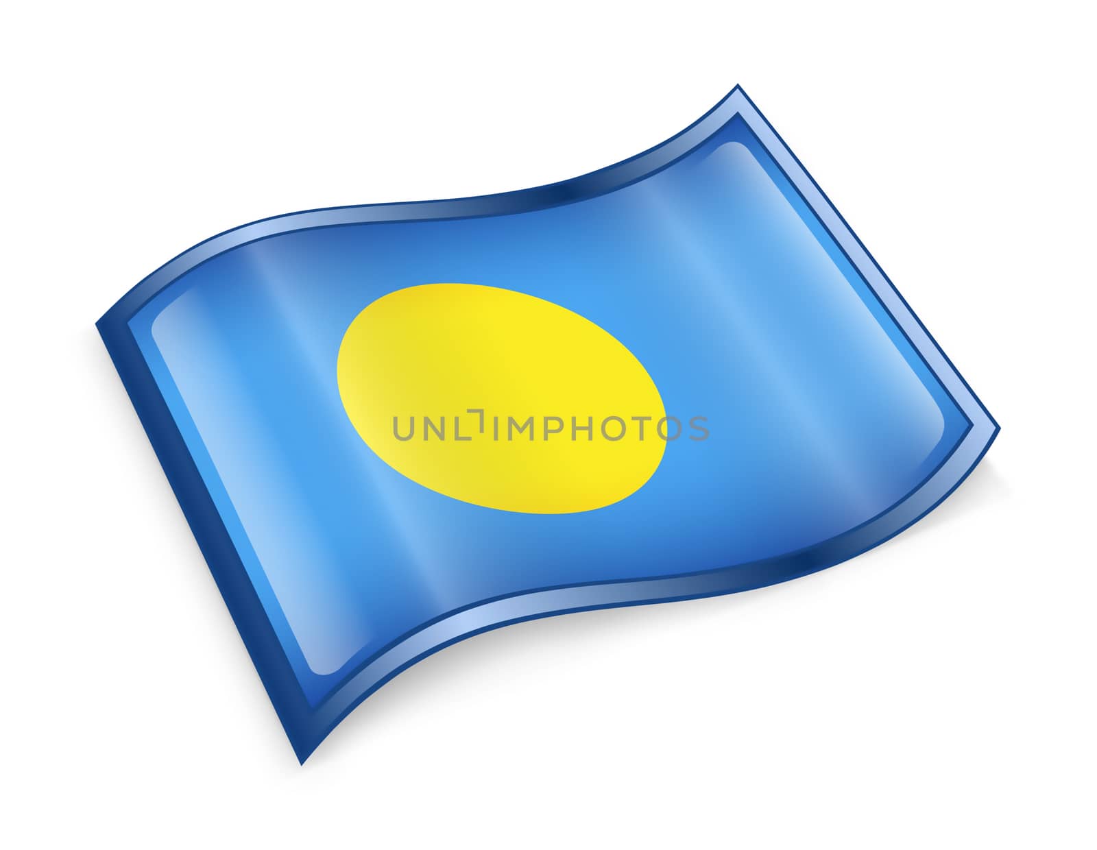 Palau Flag icon, isolated on white background.