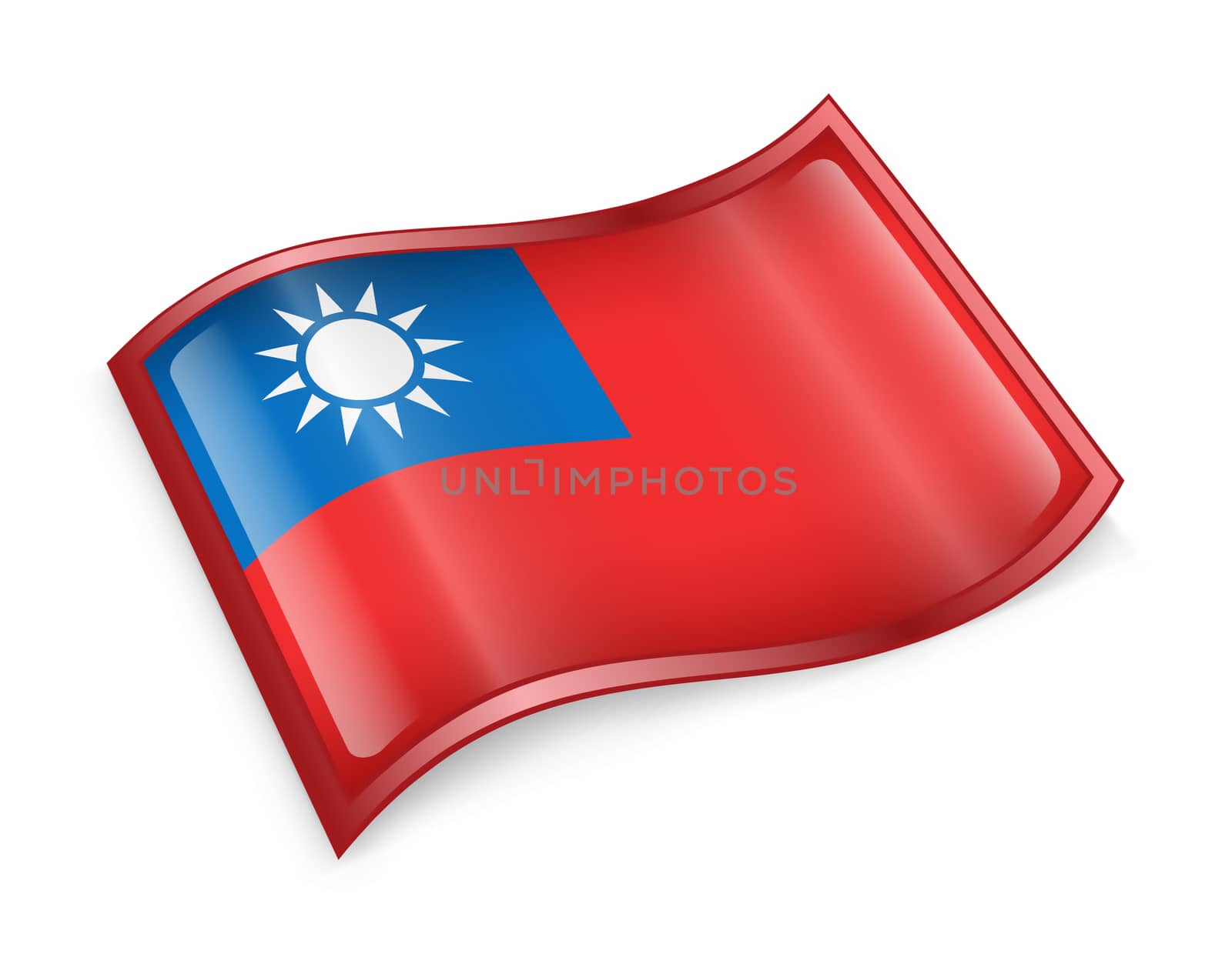 Taiwan Flag icon, isolated on white background.
