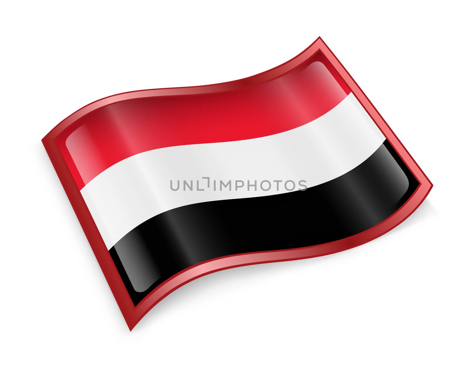 Yemeni flag icon, isolated on white background