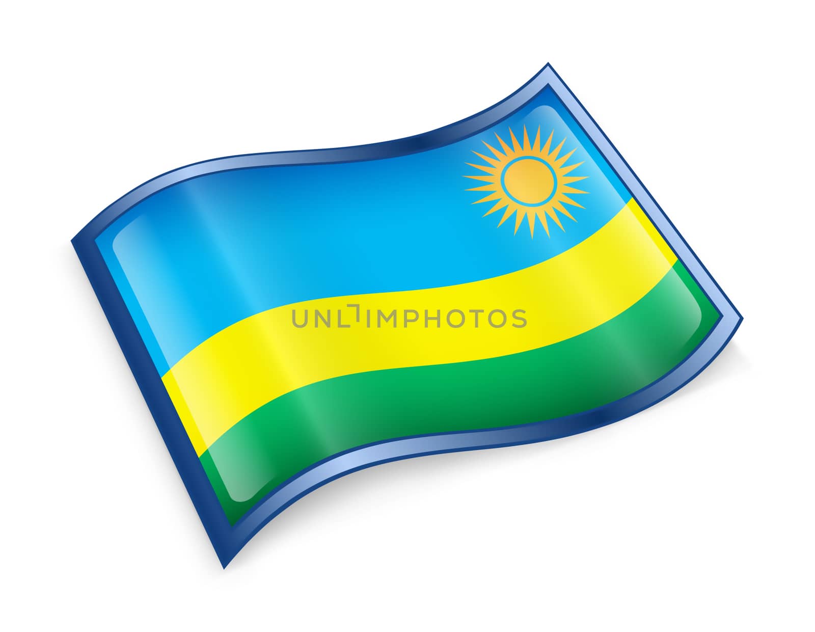 Rwandan flag icon. by zeffss