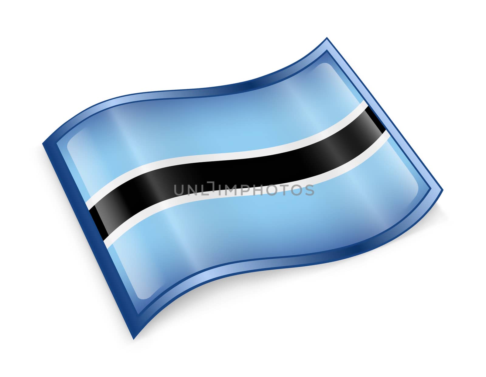 Botswana Flag icon, isolated on white background.