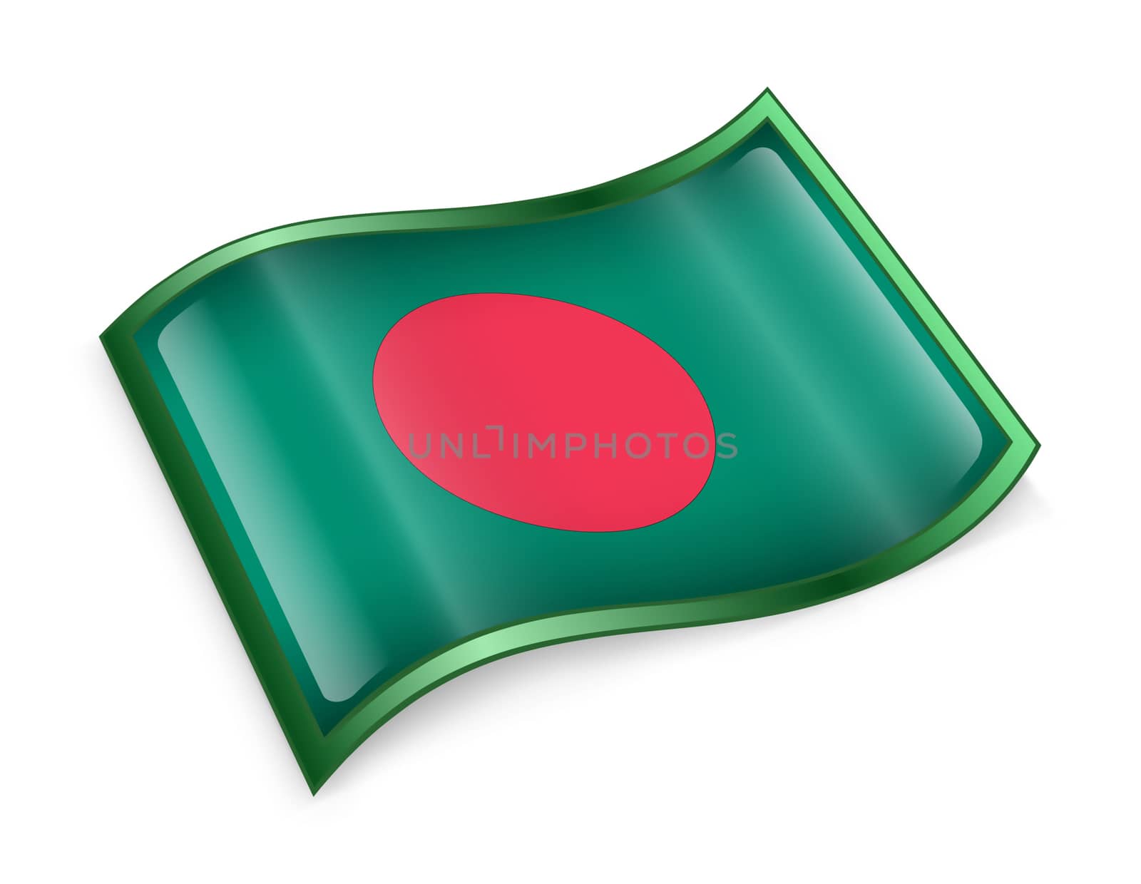 Bangladesh Flag icon, isolated on white background.