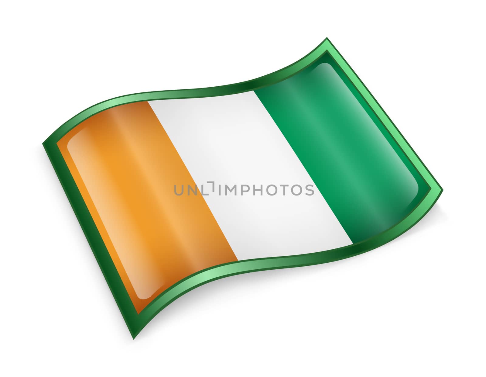 Ivory Coast flag icon, isolated on white background