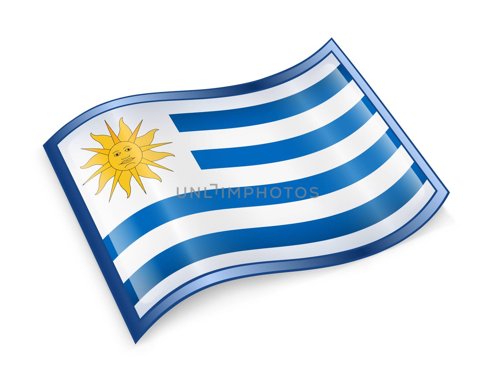 Uruguaian Flag icon, isolated on white background