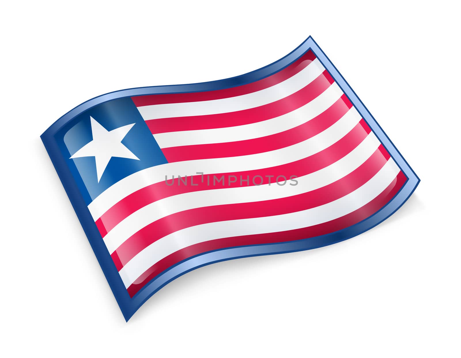 Liberian Flag icon, isolated on white background