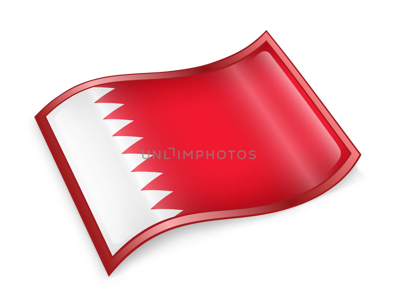 Bahraini Flag icon, isolated on white background