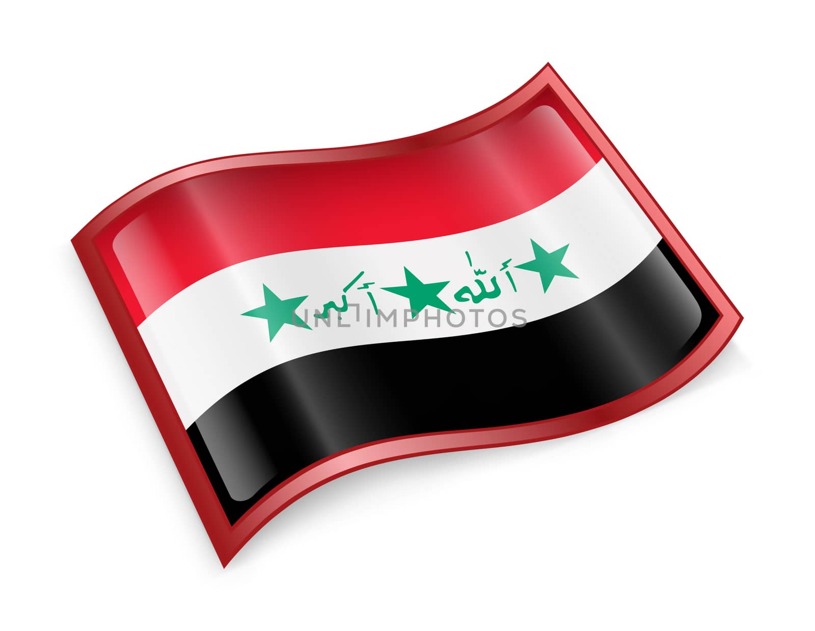 Iraq flag icon, isolated on white background