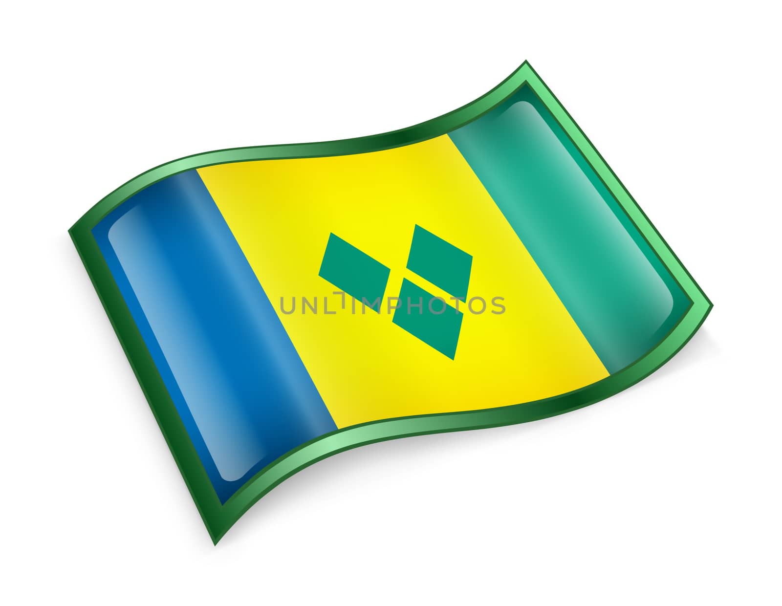 Saint Vincent and the Grenadines flag icon. by zeffss