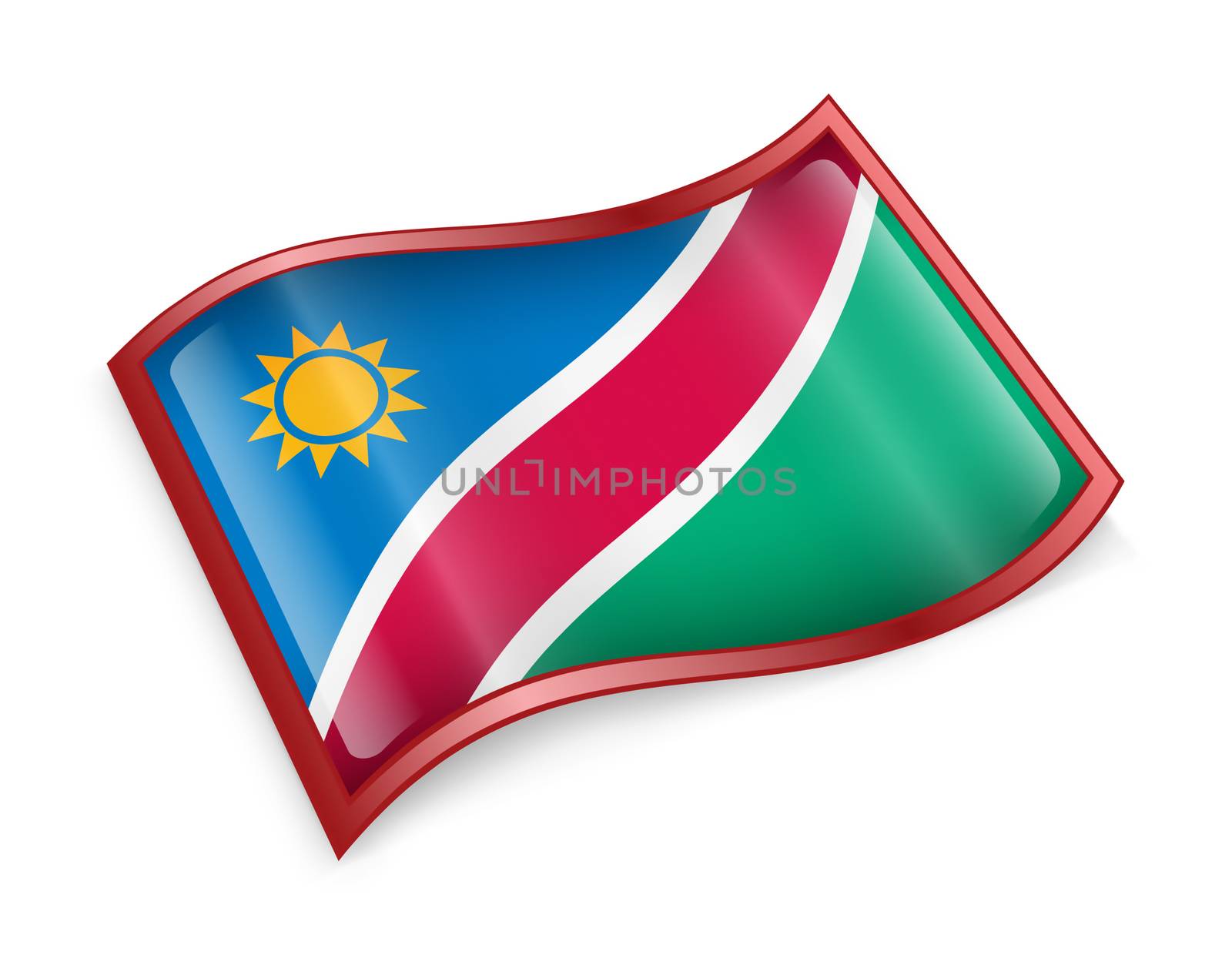 Namibia flag icon, isolated on white background