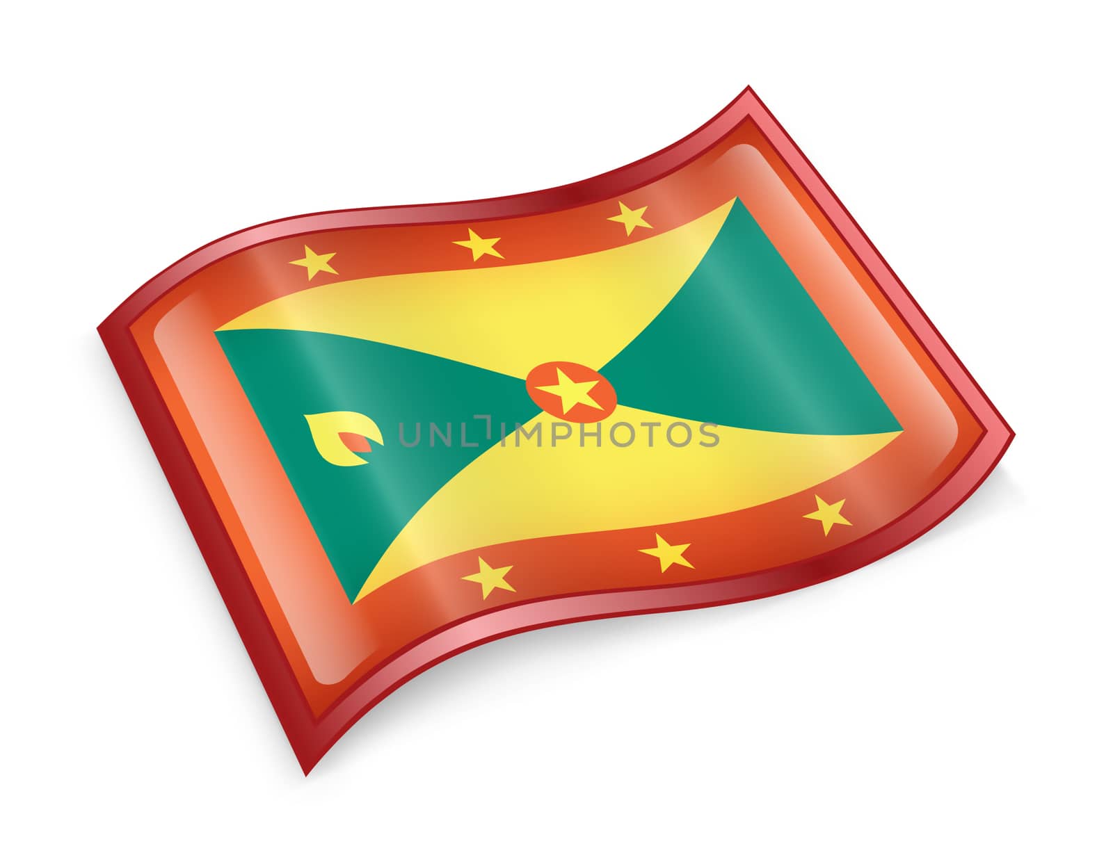 Grenada flag icon, isolated on white background
