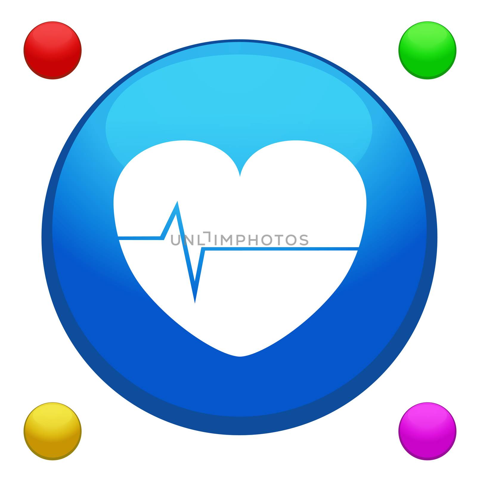 Heart rate icon button by pixbox77