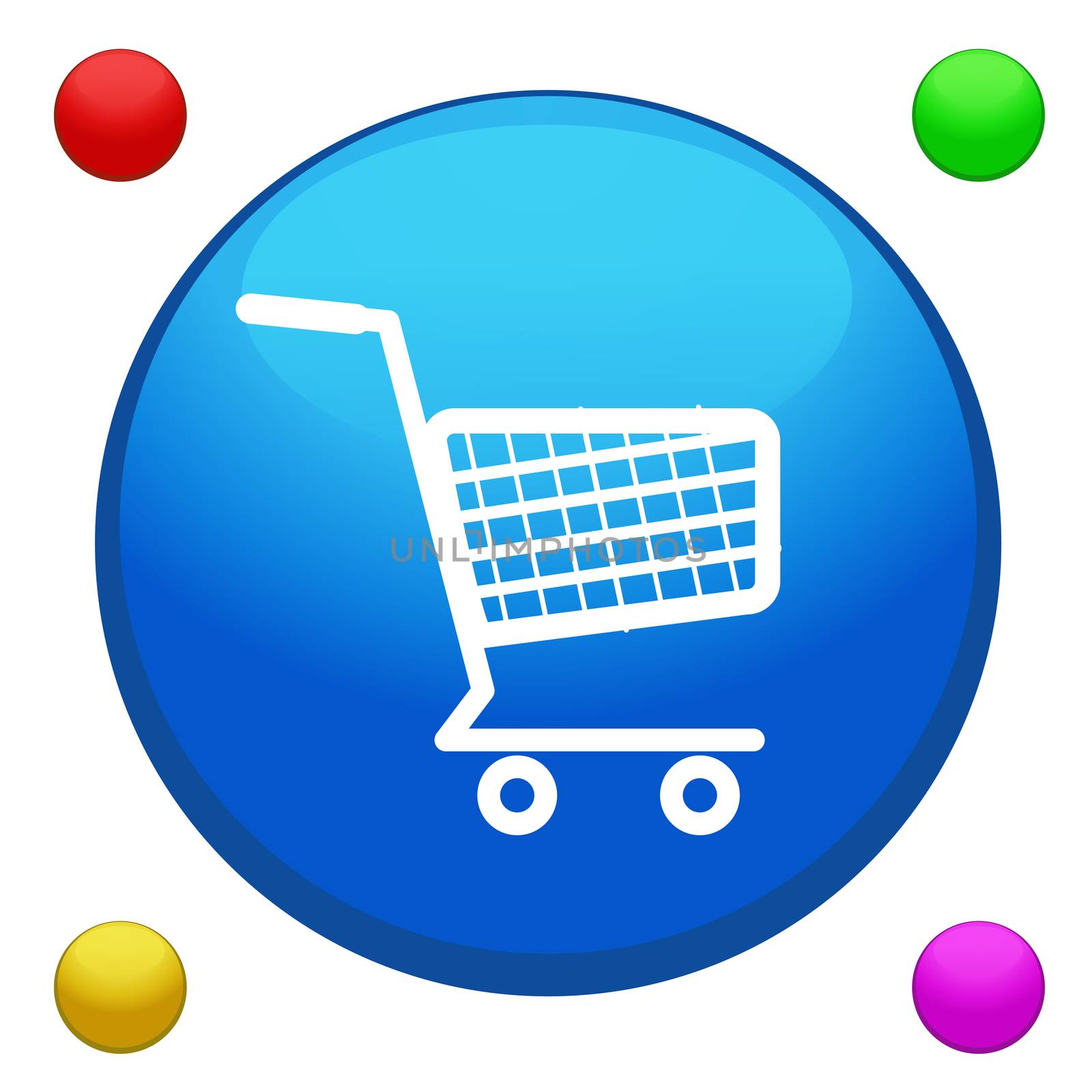 Shopping cart icon button by pixbox77