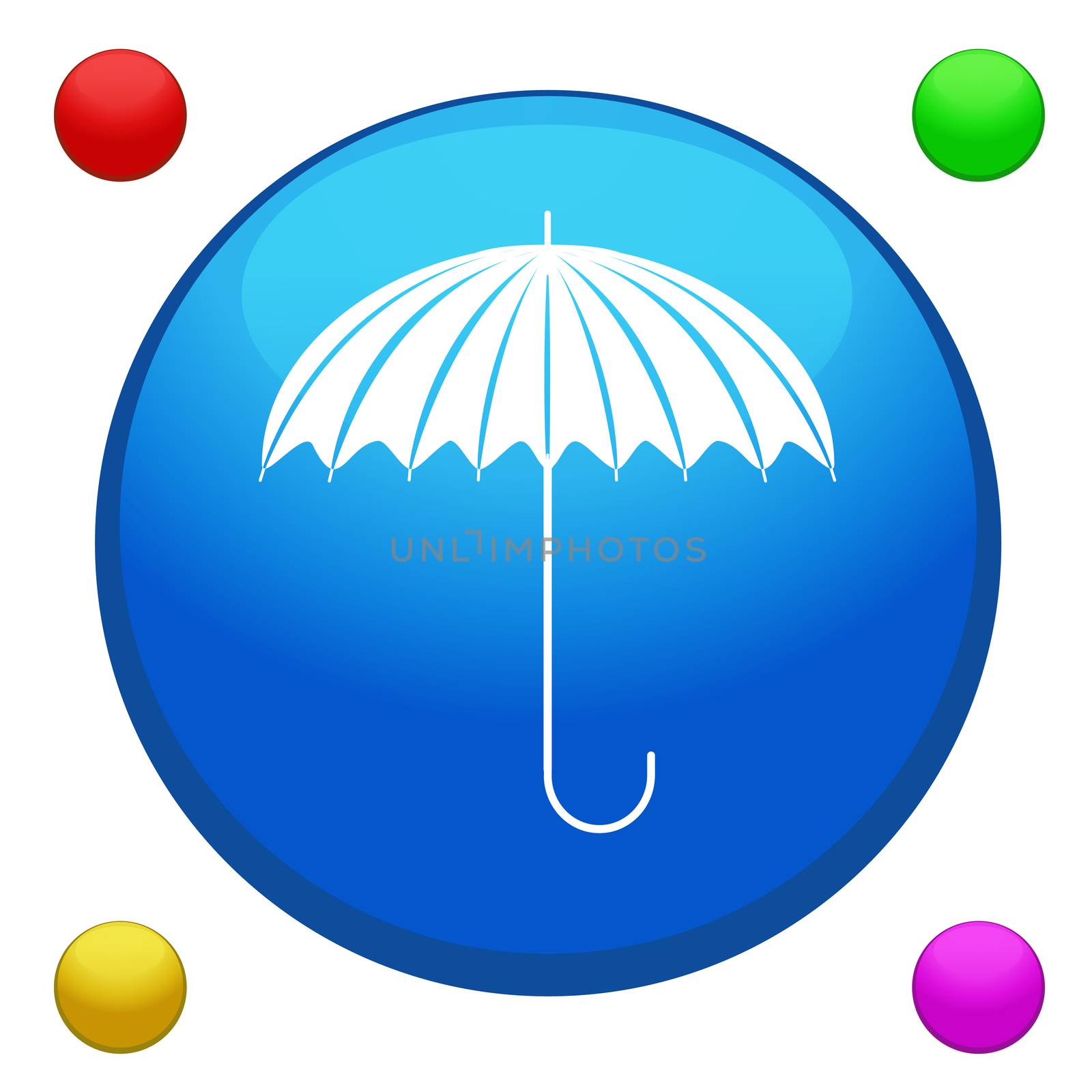 Umbrella icon button by pixbox77