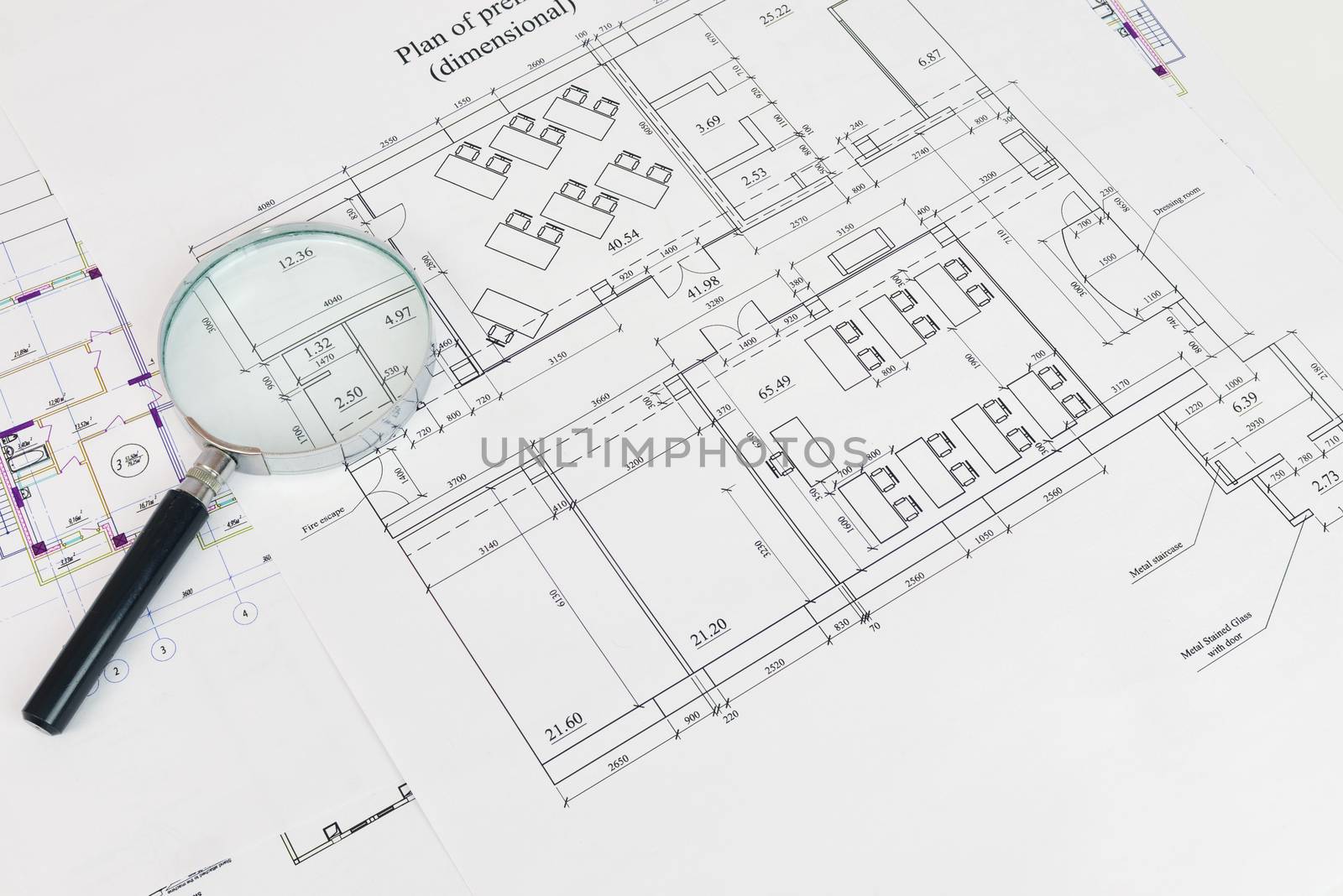 Construction drawing. The desk architect by cherezoff