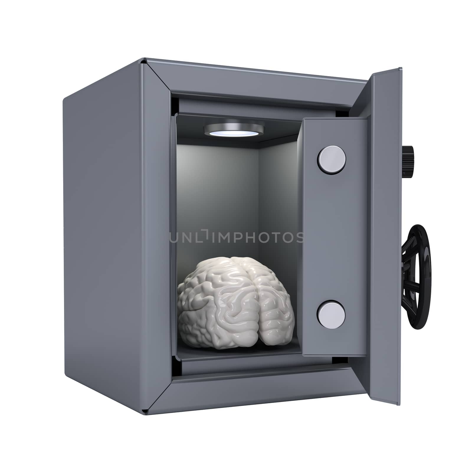 Brain in an open metal safe by cherezoff