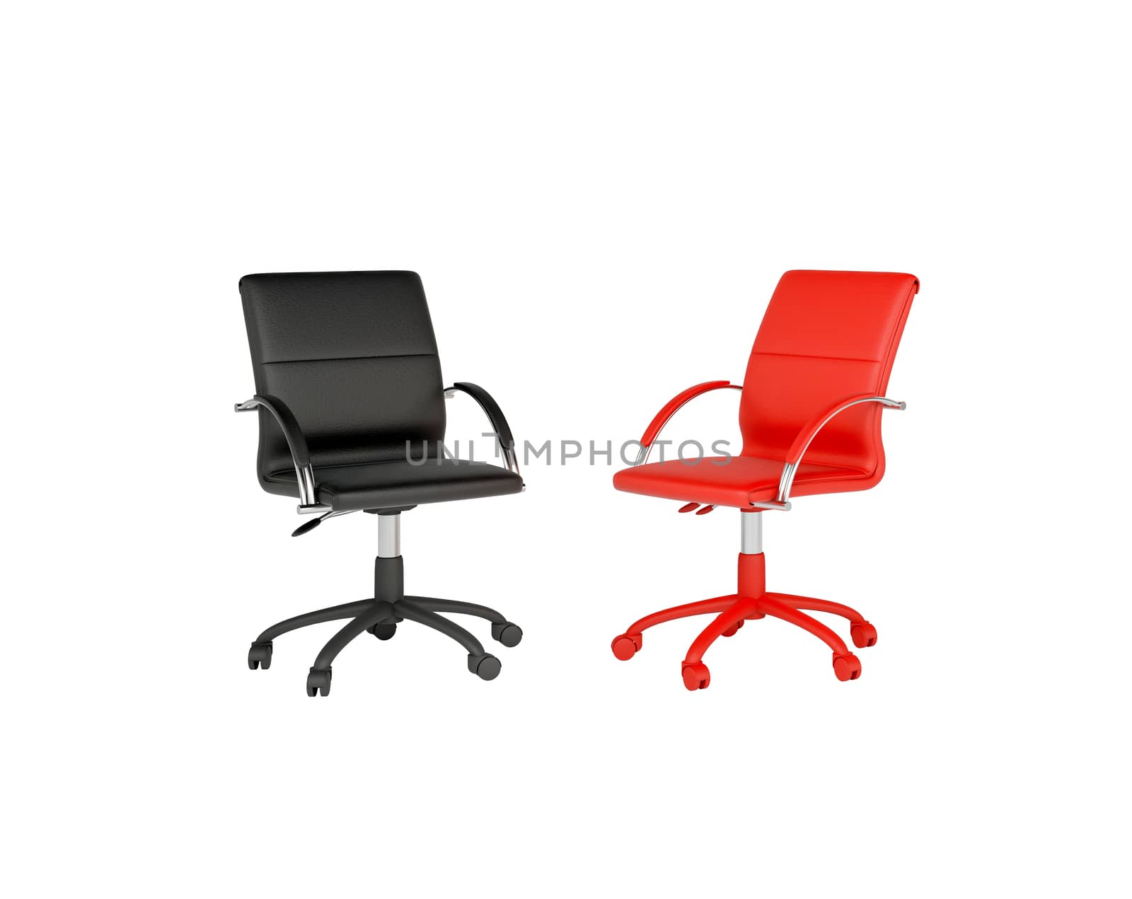 Two office chairs. The concept of dialogue by cherezoff