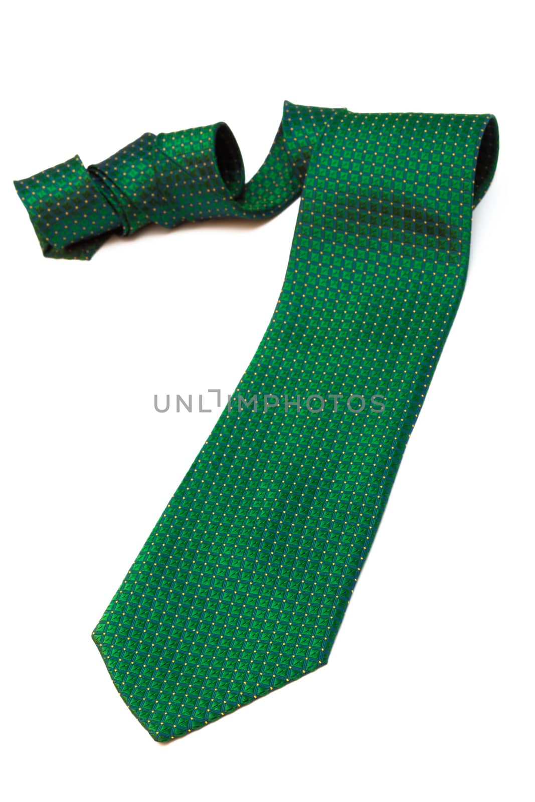 checkered tie close up on white background