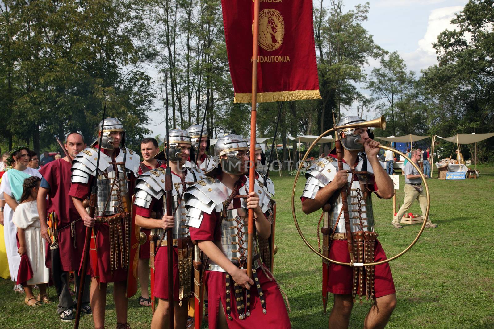 Dionysus festivities in Andautonija, ancient Roman settlement near Zagreb on Sep 15, 2013 in Zagreb, Croatia.