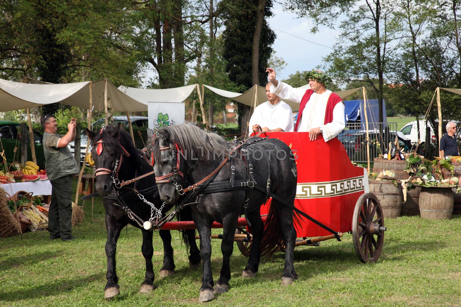 Dionysus festivities in Andautonija, ancient Roman settlement near Zagreb on Sep 15, 2013 in Zagreb, Croatia.