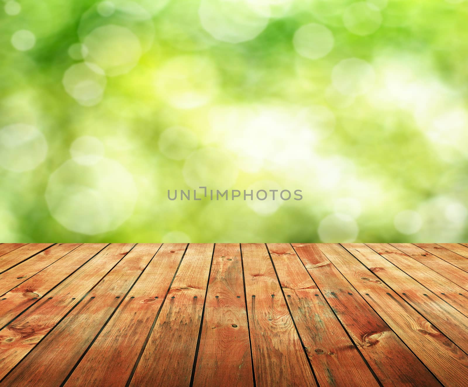 Empty wooden table for product display montages