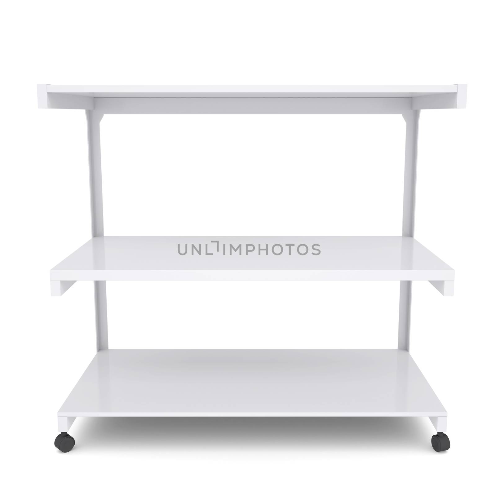 Office shelving unit on wheels. Isolated render on a white background