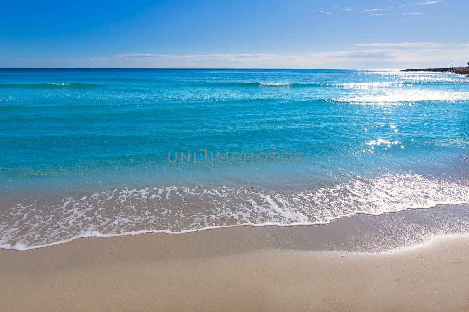 Alicante Postiguet beach at Mediterranean Spain by lunamarina