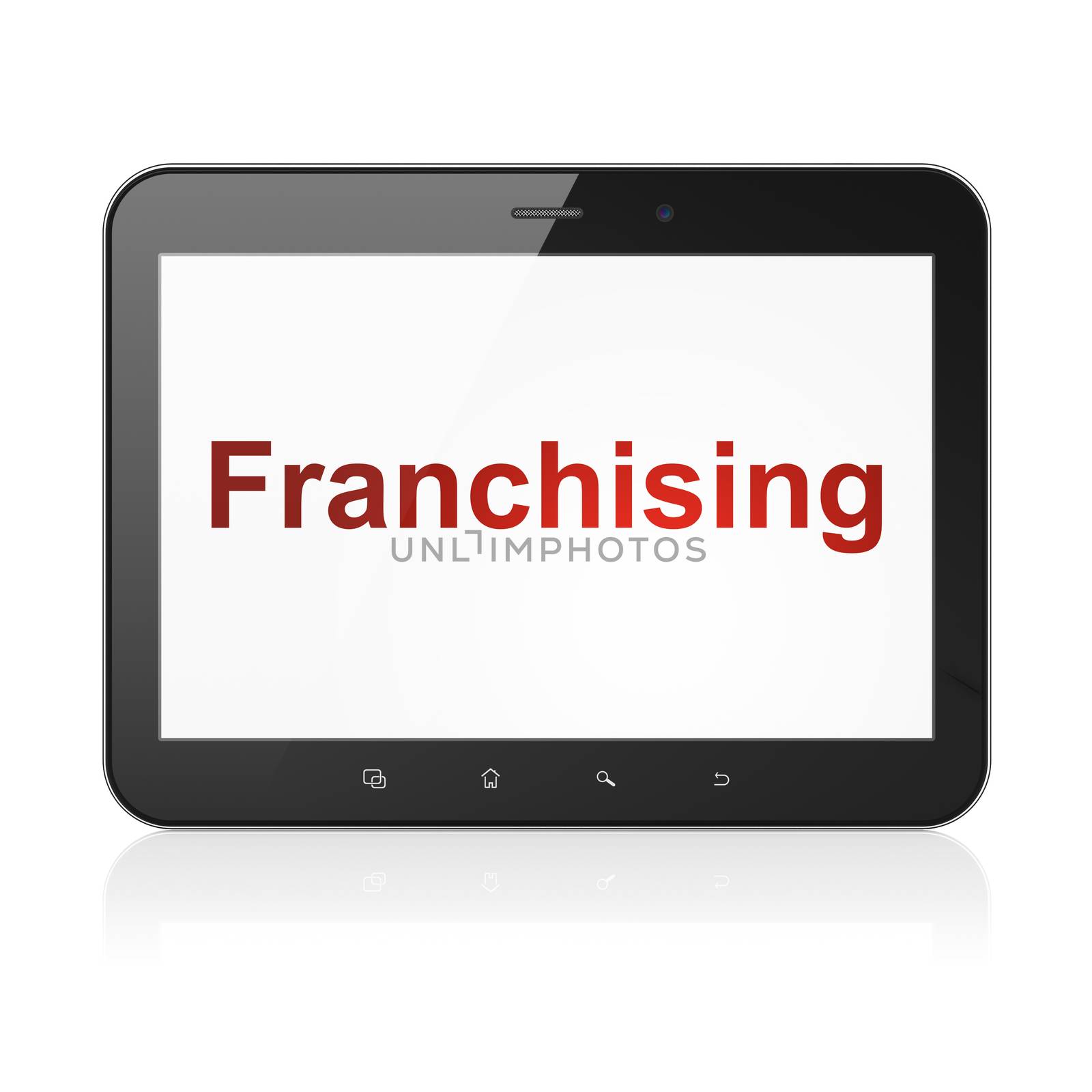 Business concept: Franchising on tablet pc computer by maxkabakov