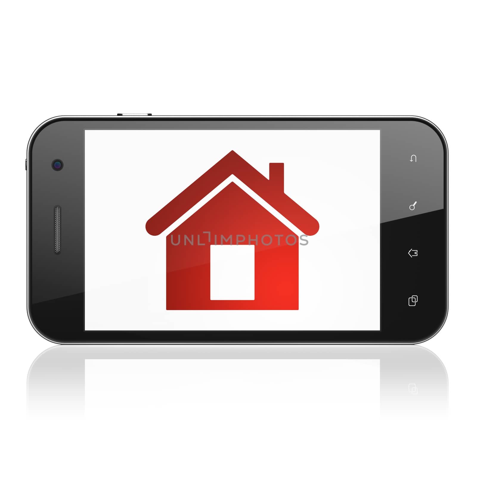 Safety concept: Home on smartphone by maxkabakov