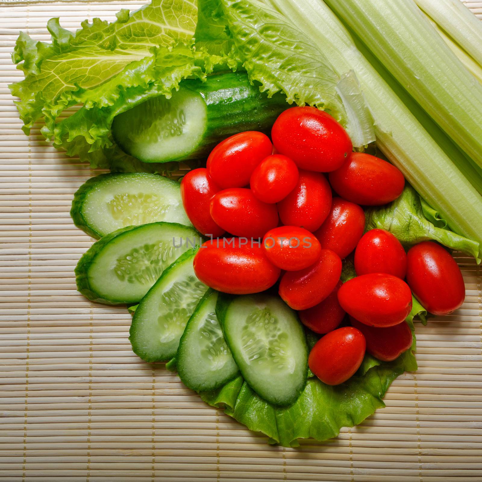 Lettuce, cucumber, tomato and celery by Vagengeym