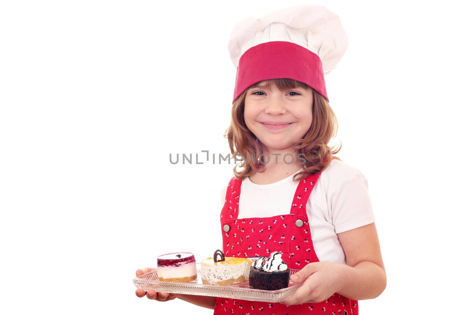 beautiful little girl with cakes by goce