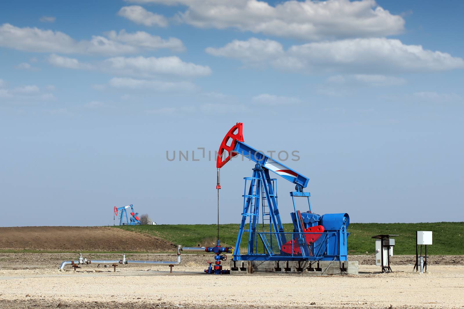 pump jack on field oil industry by goce