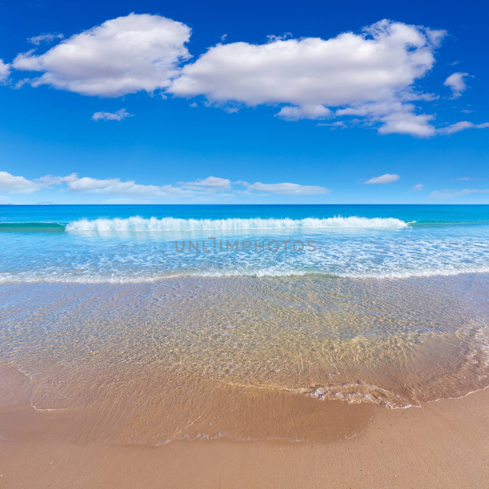 Alicante San Juan beach beautiful Mediterranean sea at Spain valencian Community