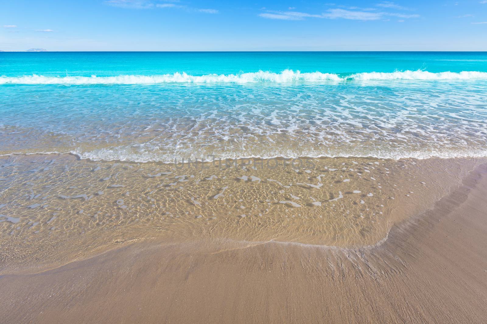 Alicante San Juan beach beautiful Mediterranean sea at Spain valencian Community