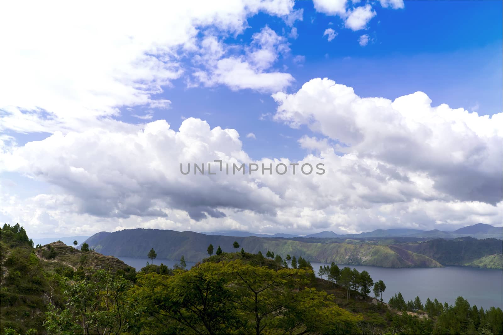 Samosir View. Island on North Sumatra, Indonesia.