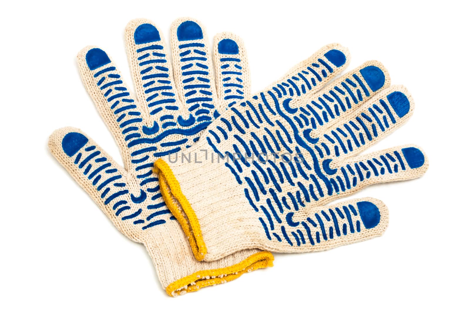 fabric protective gloves on a white background