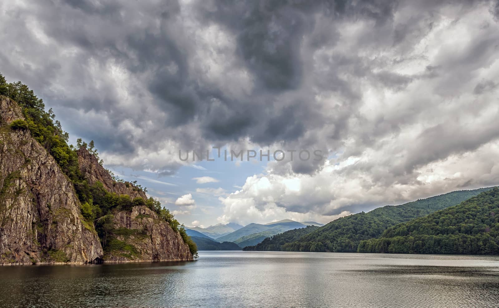 Vidraru Lake in Fagarasi Mountains, Romania